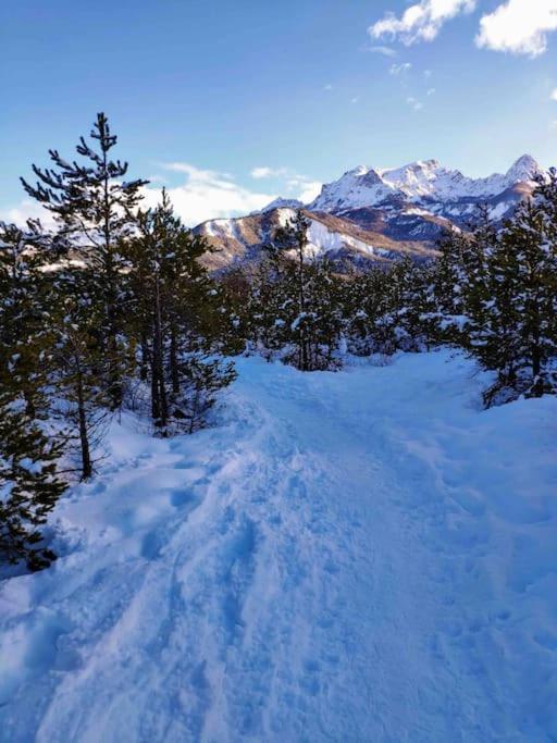 Ferienwohnung Petit Cocon Plein Sud Vue Montagnes Lesclesdenicole Barcelonnette Exterior foto